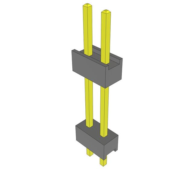 CONN HDR 2POS 0.1 STACK T/H GOLD