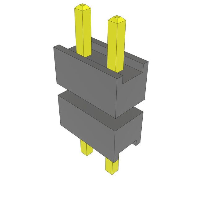 CONN HDR 2POS 0.1 STACK T/H TIN