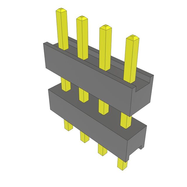 CONN HDR 4POS 0.1 STACK T/H GOLD