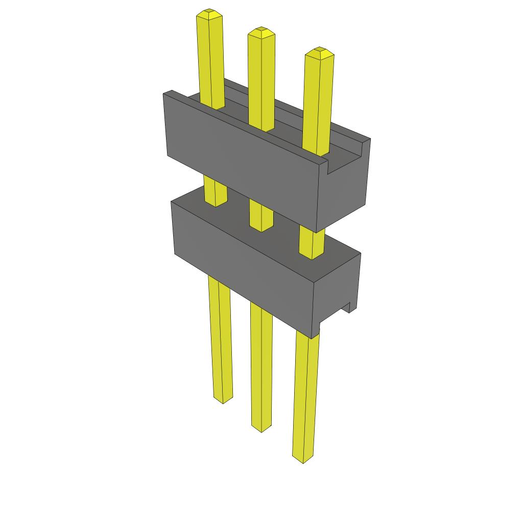 CONN HDR 3POS 0.1 STACK T/H GOLD
