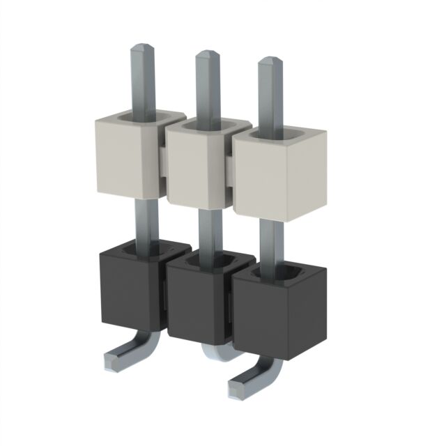 CONN HDR 3POS 0.1 STACK SMD TIN