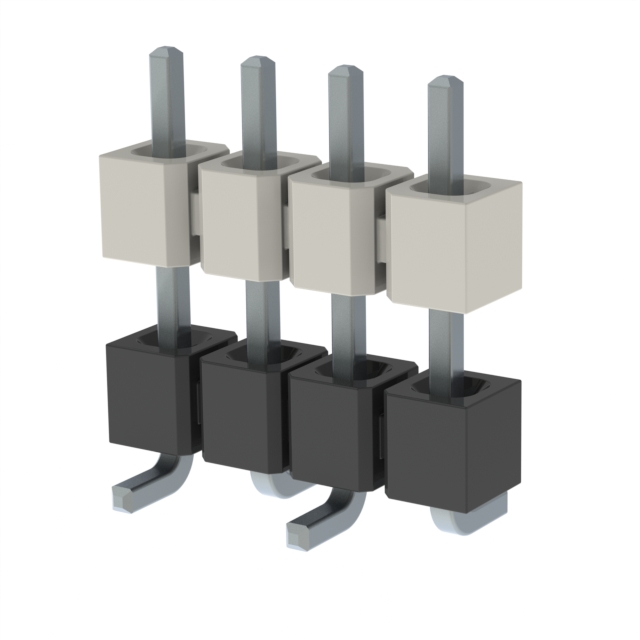 CONN HDR 4POS 0.1 STACK SMD TIN