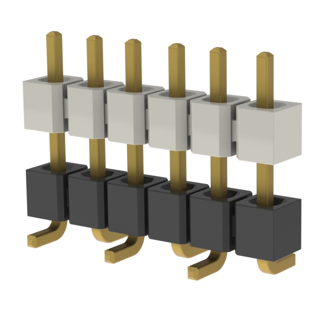 CONN HDR 6POS 0.1 STACK SMD GOLD