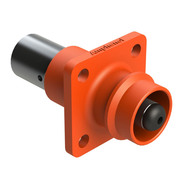 8MM RIGHT ANGLE PLUG, ORANGE