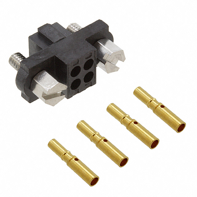 CONN RCPT 4P CRIMP 24-28AWG GOLD