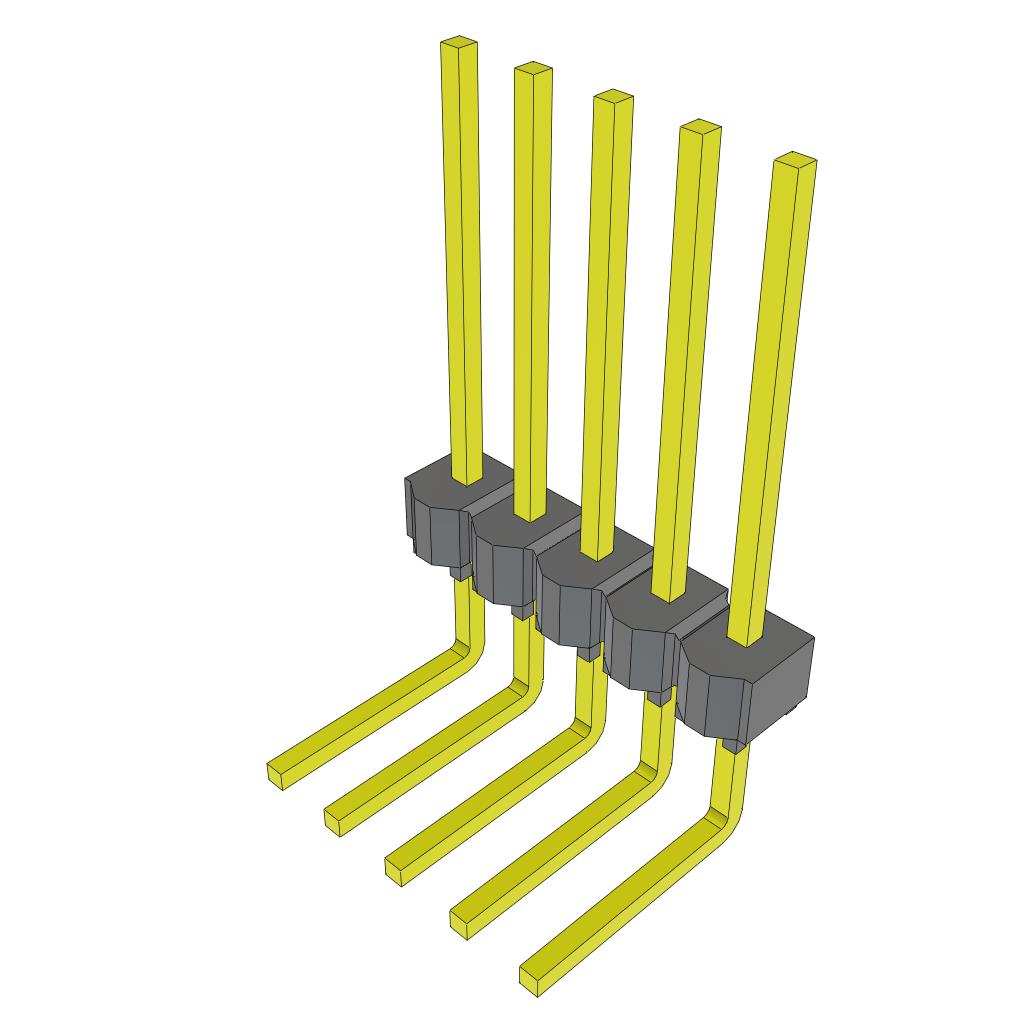 CONN HEADER R/A 5POS 2.54MM