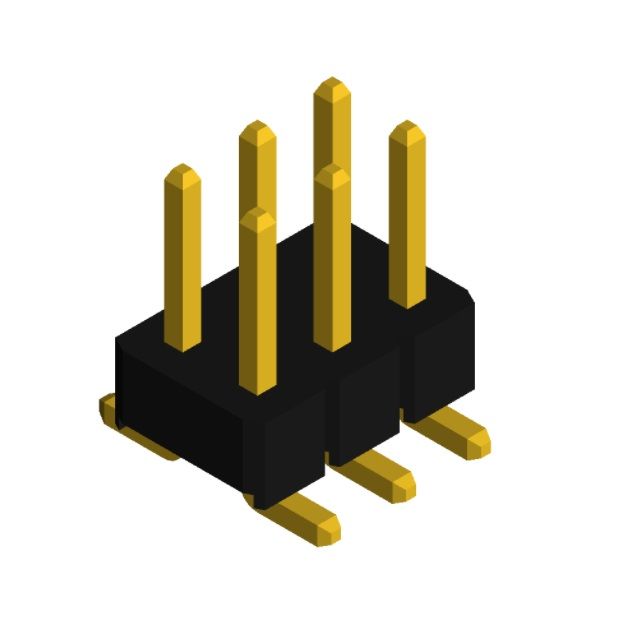 MALE HEADER VERTICAL SMD 6POS G/