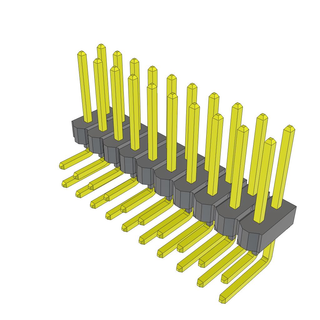 CONN HEADER R/A 20POS 2.54MM
