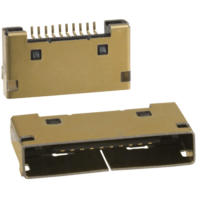 CONN RCPT 10P 0.031 GOLD SMD R/A