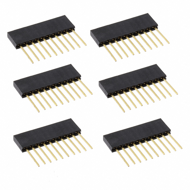 CONN HDR 10POS 0.1 GOLD PCB 6PC