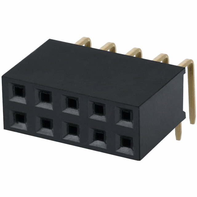 CONN HDR 10POS 0.1 GOLD PCB R/A