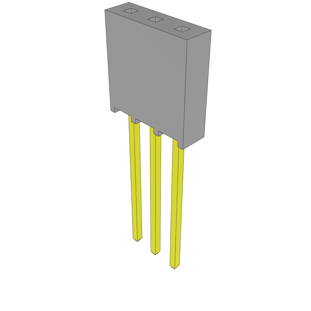 CONN RCPT 3POS 0.1 GOLD PCB