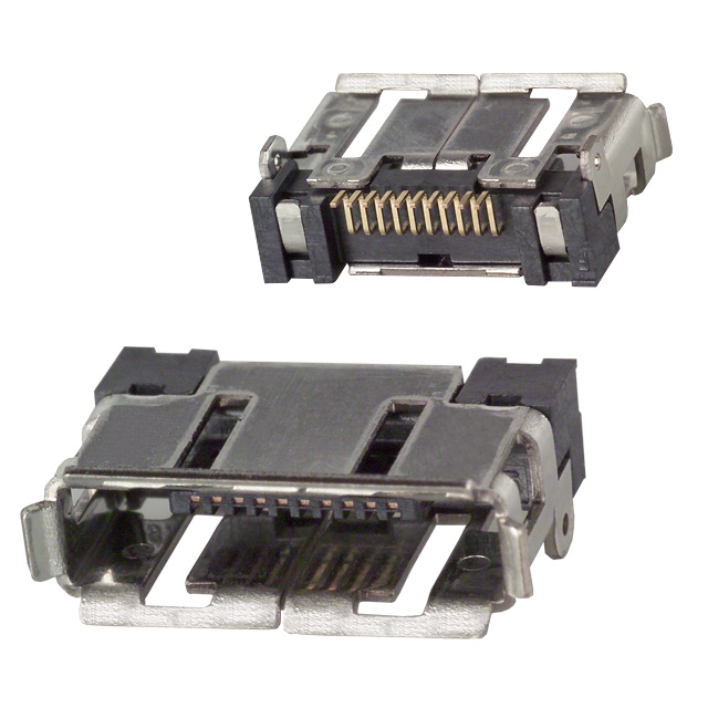 CONN RCPT 10P 0.02 GOLD EDGE MNT