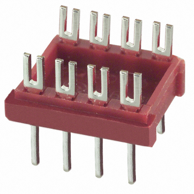 CONN HDR DIP FORK 8POS TIN