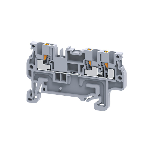 DIN TERM BLK, PUSH-IN, 3 CONN
