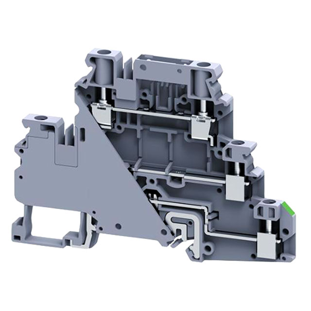 DIN TERM BLK SCREW GRN