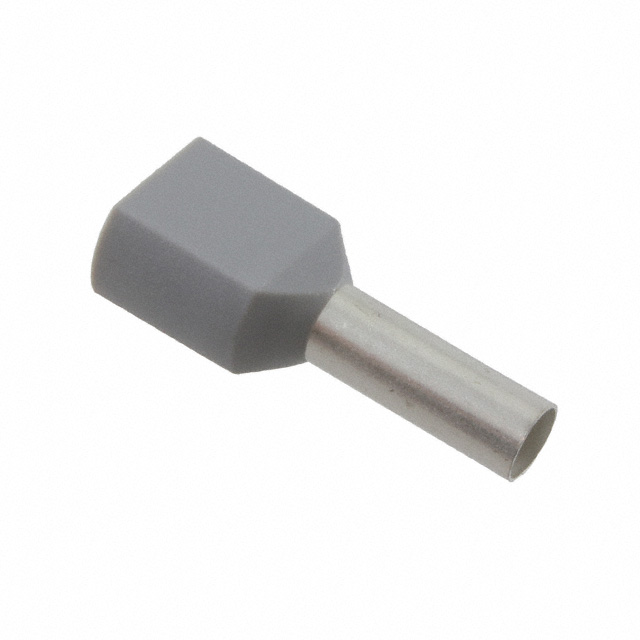 CONN FERRULE W TYPE 2X12AWG GRAY