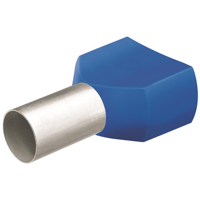CONN FERRULE 2X6AWG BLUE 25PCS