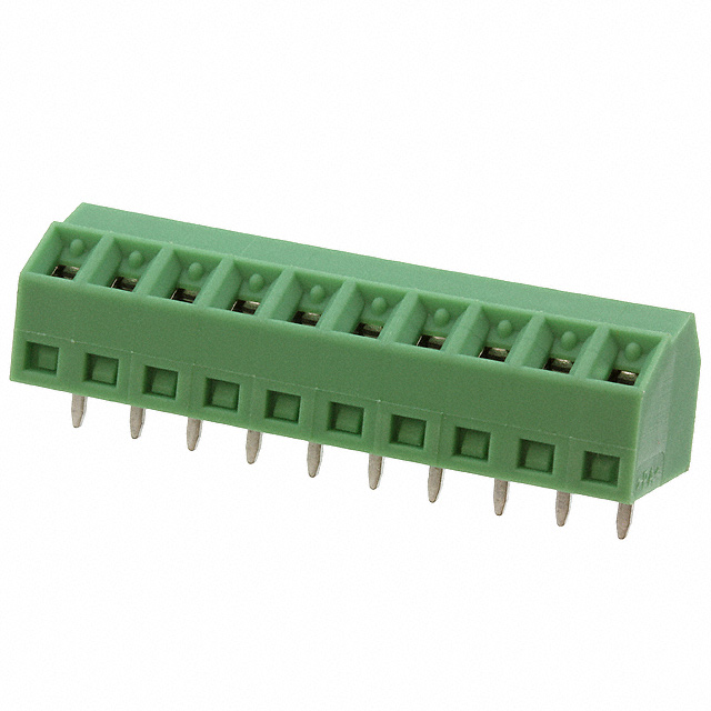 TERM BLK 10POS 55DEG 3.81MM PCB