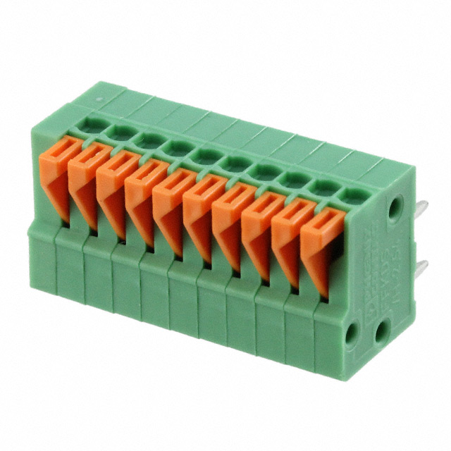 TERM BLK 10P SIDE ENT 2.54MM PCB