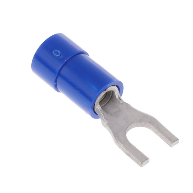 CONN SPADE TERM 14-16AWG #6 BLU