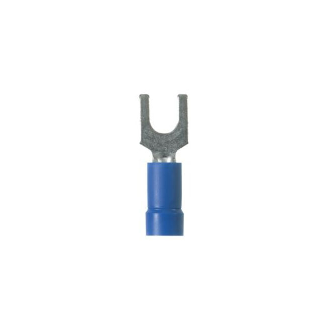 CONN SPADE TERM 14-16AWG #6 BLU