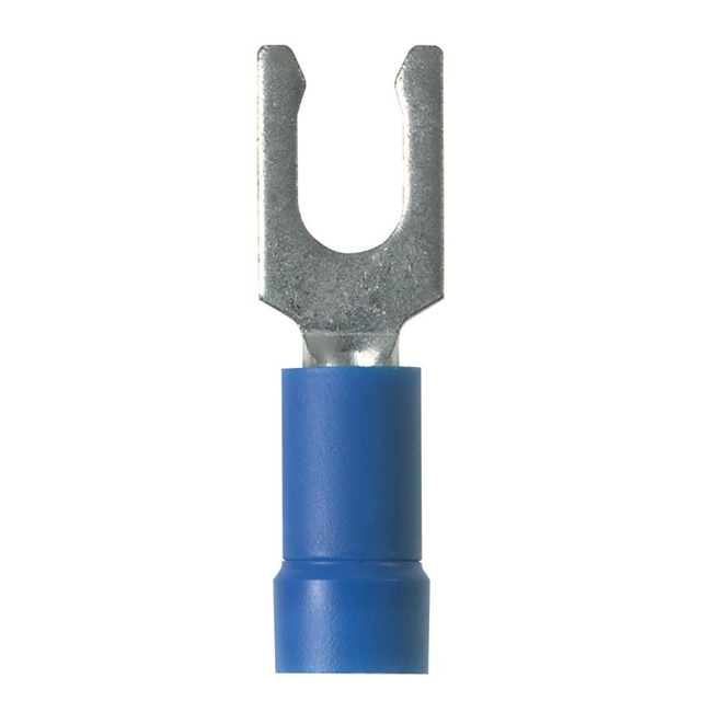 CONN SPADE TERM 14-16AWG #8 BLU