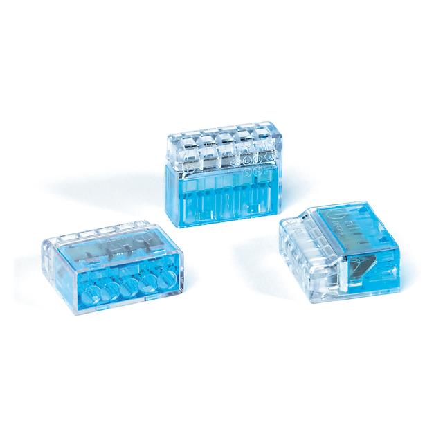 WIRE CONN PUSH 5PORT BLUE