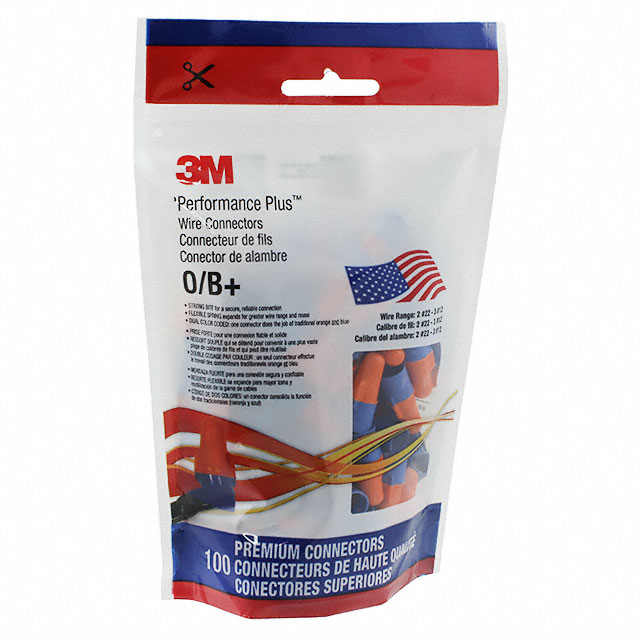 CONN WIRE CAP ORG/BLU TWST 100PK