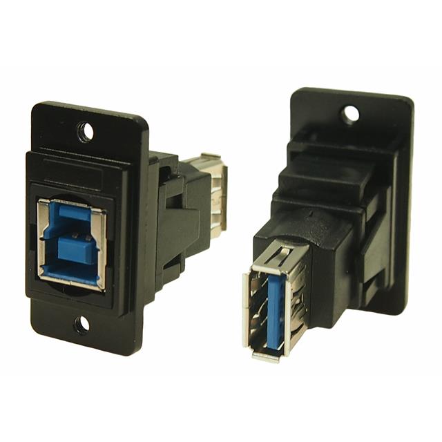 DUALSLIM BLKMTL USB3 B-A #4-40