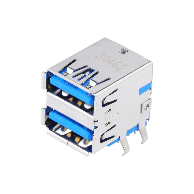 CONN RCPT USB3.0 TYPEA STACK R/A