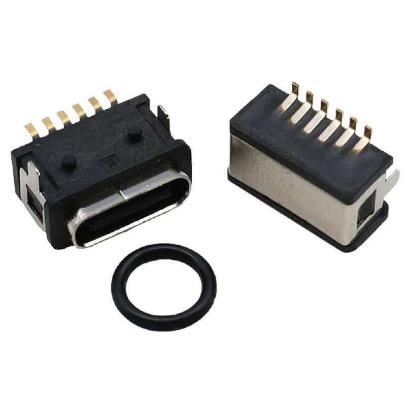 CONN RCPT USBTYPEC 6POS SMD RA