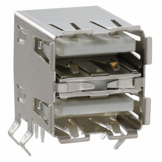 CONN RCPT USB2.0 USBA STACKED RA