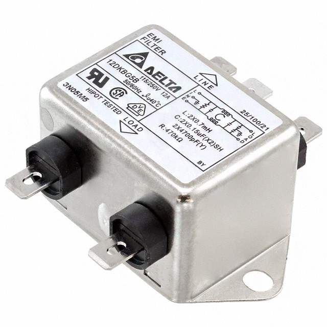 LINE FILTER 115V/250VAC 12A CHAS