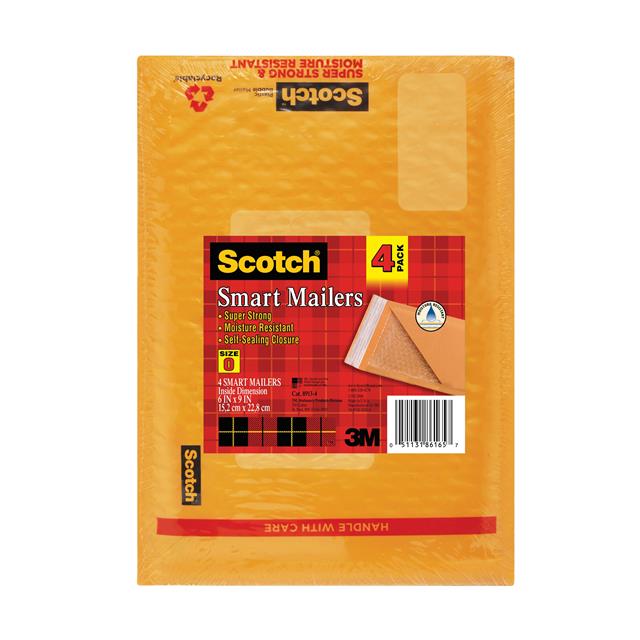 SCOTCH POLY BUBBLE MAILER 4-PACK