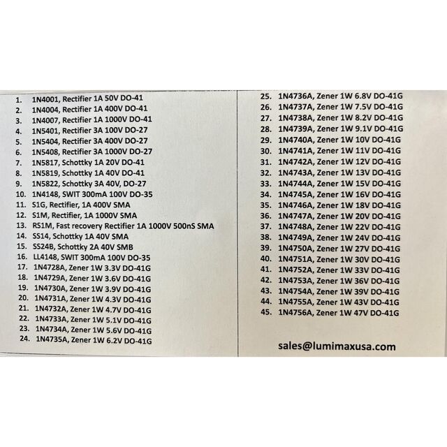 Diode Kit 45 Popular values 5ea