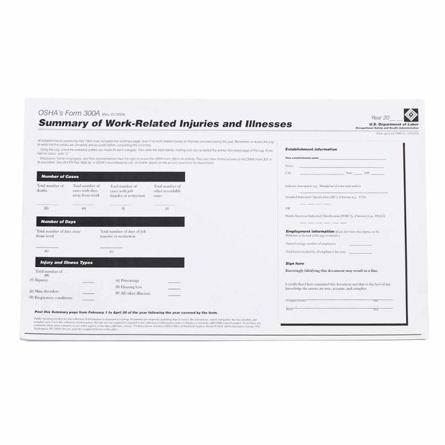 PRINZING OHSA FORM 300A 25/PK