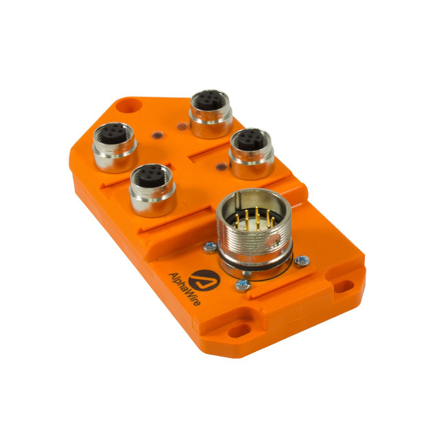 M12 PLASTIC 4PORT 1SIG LED