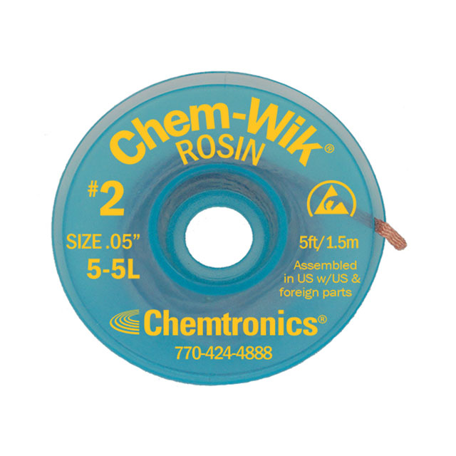 DESOLDER BRAID ROSIN 0.05" 5'