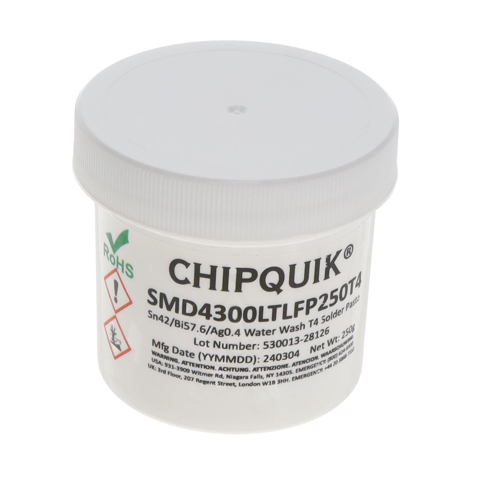 SOLDER PASTE SN42/BI57.6/AG0.4