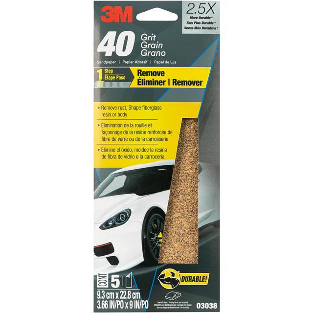 3M SANDPAPER, 03038, 40 GRIT, 3